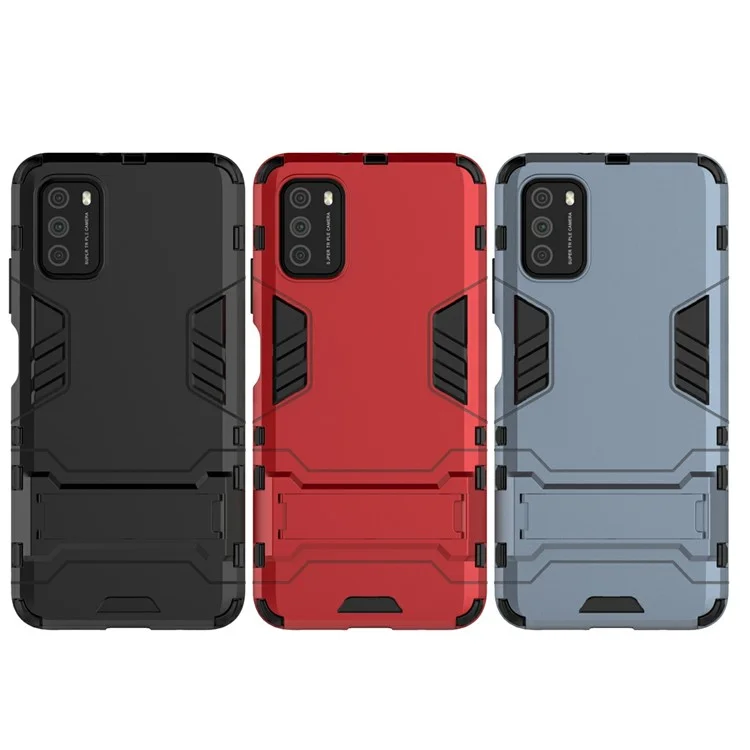 2 в 1 для Xiaomi Poco M3 PC + TPU Hybrid Case Cover с подставкой - черный