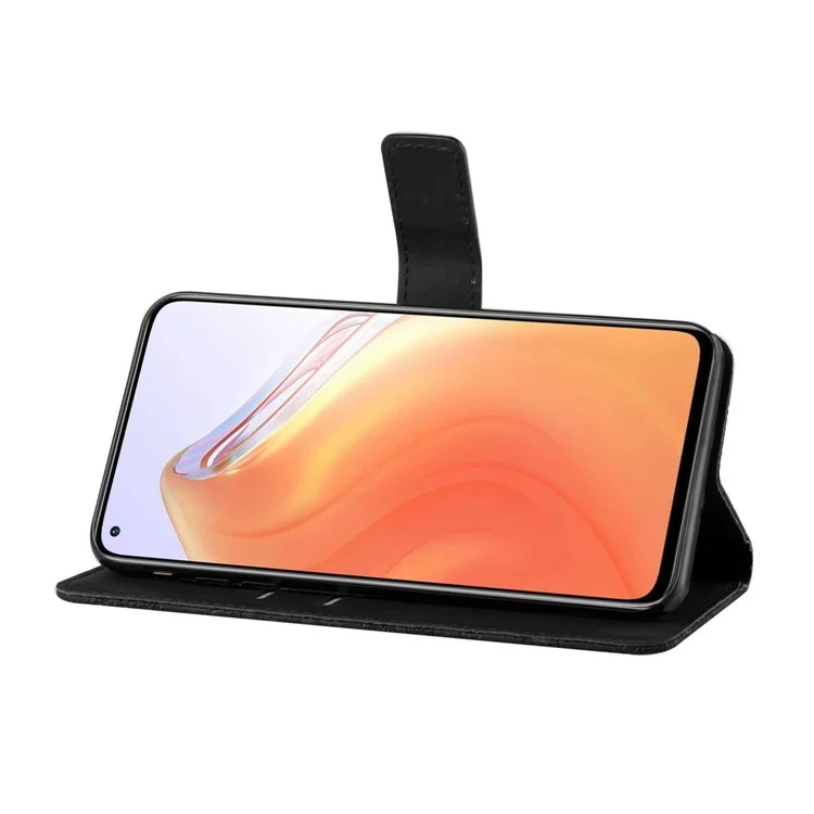 Caso de Cierre de Imán de Cuero de Billetera de Flores Impreso Con Correa Para Xiaomi Mi 10T 5G/10T Pro 5G/Redmi K30S/Redmi K30S - Negro