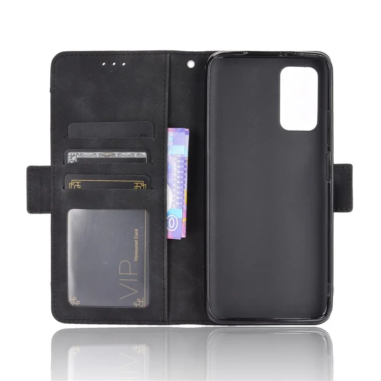 Múltiples Ranuras De Tarjetas Monedero De La Cartera TPU + PU Funda De Cuero Para Xiaomi Redmi Note 9 4G / 9 POWER / REDMI 9T - Negro