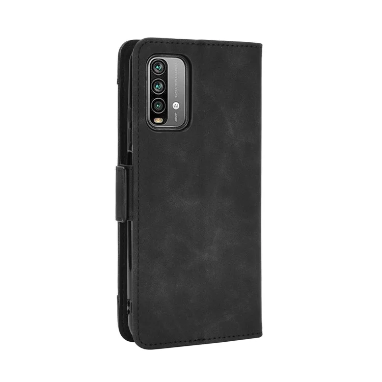 Múltiples Ranuras De Tarjetas Monedero De La Cartera TPU + PU Funda De Cuero Para Xiaomi Redmi Note 9 4G / 9 POWER / REDMI 9T - Negro