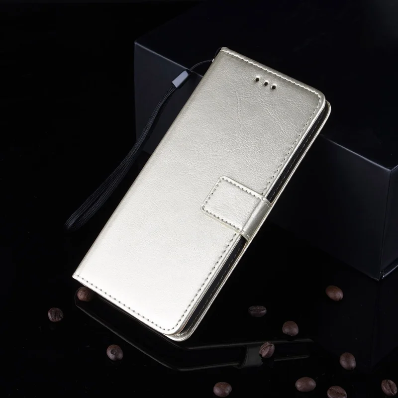 Portefeuillehoes met crazy horse structuur en standaard van leer voor Xiaomi Redmi Note 9 5G/Note 9T 5G - Goud