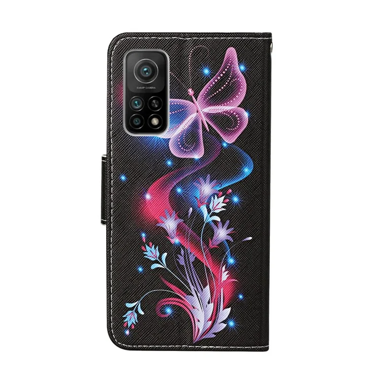 PU Leather Wallet Stand Phone Case for Xiaomi Mi 10T Pro 5G / Mi 10T 5G / Redmi K30S - Butterfly