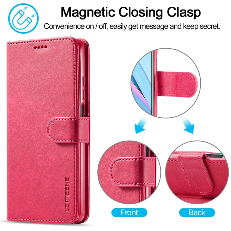 LC.IMEEKE Leather Wallet Case for Xiaomi Mi 10T Lite 5G / Redmi Note 9 Pro 5G / Mi 10i 5G Stand Shell - Rose