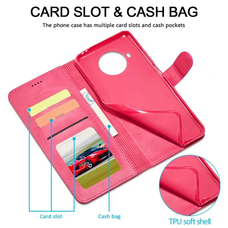 LC.IMEEKE Leather Wallet Case for Xiaomi Mi 10T Lite 5G / Redmi Note 9 Pro 5G / Mi 10i 5G Stand Shell - Rose
