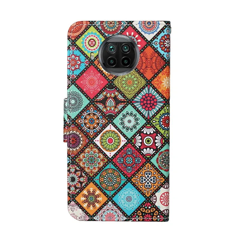 TPU + PU Leather Wallet Stand Phone Case for Xiaomi Mi 10T Lite 5G/Mi 10i 5G/Redmi Note 9 Pro 5G - Ethnic Pattern