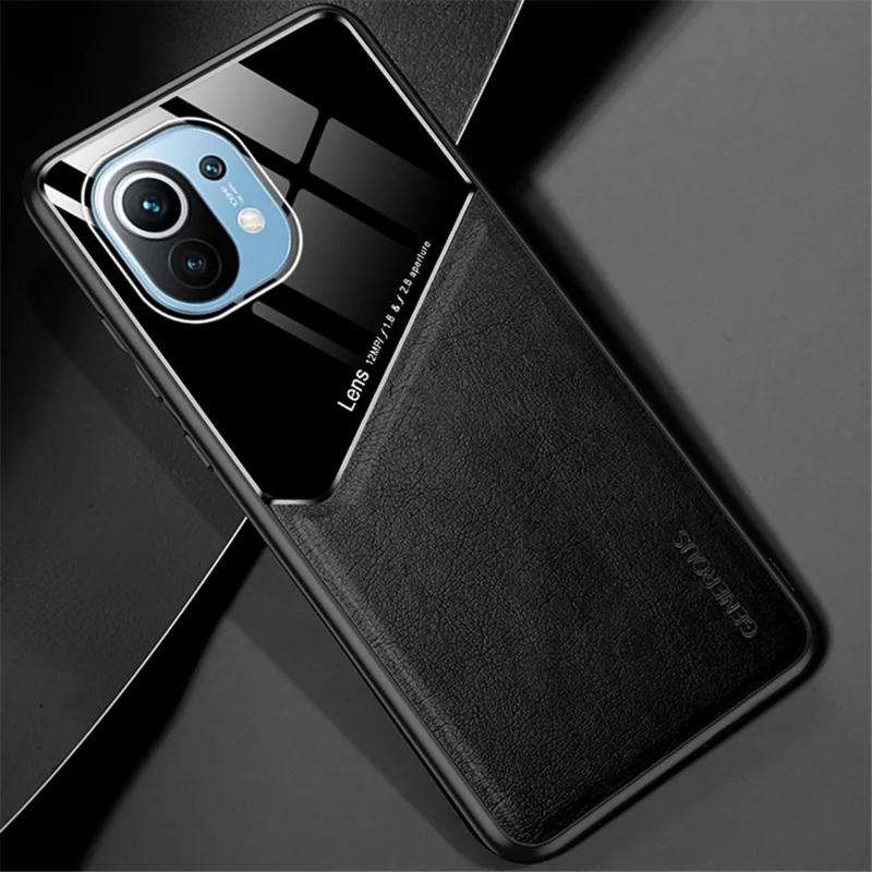 Built-in Magnetic Metal Sheet PC + TPU Hybrid Case for Xiaomi Mi 11 - Black