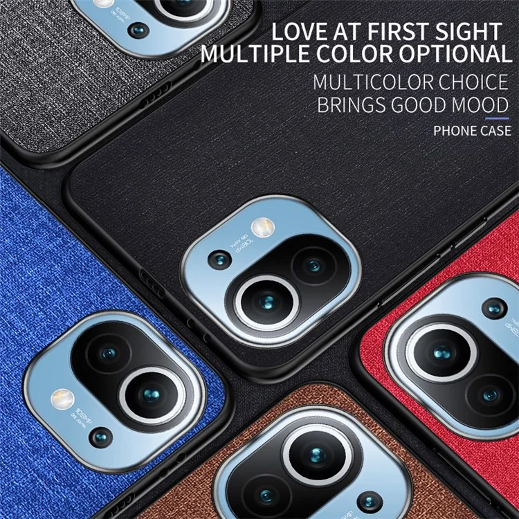 TPU + PC + Cloth Phone Case Cover for Xiaomi Mi 11 - Grey