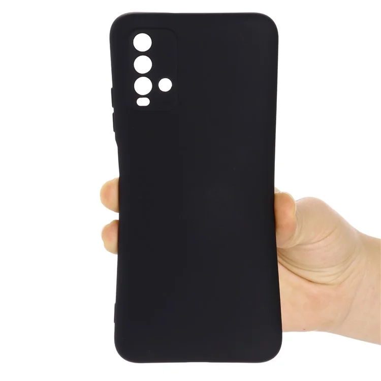 Étui à Couverture en Silicone Liquide Souple à L'épreuve du Choc Pour Xiaomi Redmi Note 9 4G (Qualcomm 662) / Redmi 9 Power / Redmi 9T - le Noir