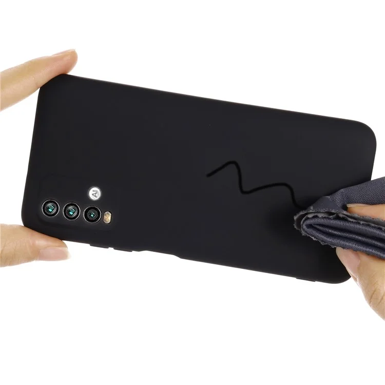 Étui en silicone liquide souple et antichoc pour Xiaomi Redmi Note 9 4G (Qualcomm 662) / Redmi 9 Power / Redmi 9T - Noir