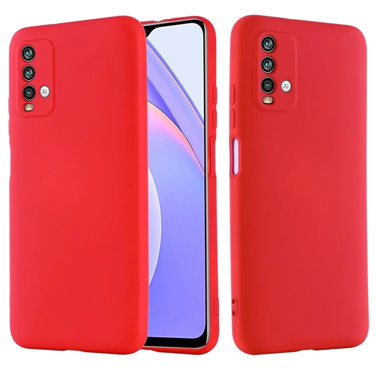 Ударопрочный мягкий жидкостный силиконовый чехол-накладка для Xiaomi Redmi Note 9 4G (Qualcomm 662)/ Redmi 9 Power/Redmi 9T - Красный