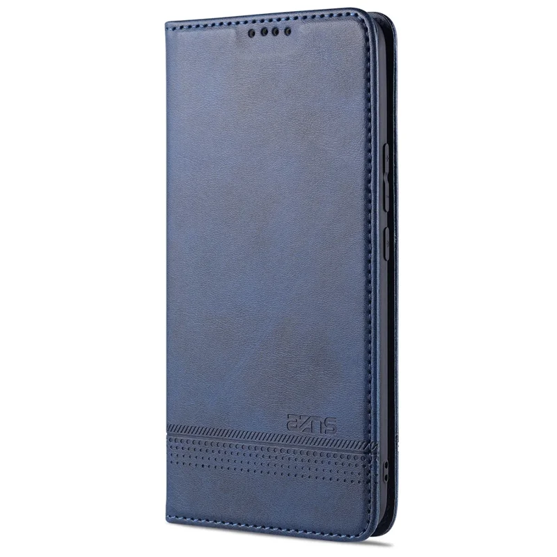 AZNS Auto-absorbed PU Leather + TPU Wallet Stand Phone Cover Case for Xiaomi Mi Note 10 Lite - Blue