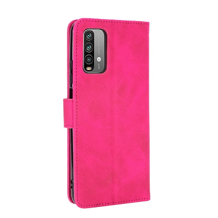 Skin-touch Feeling PU Leather Stand Case with Wallet Design for Xiaomi Redmi Note 9 4G (Qualcomm Snapdragon 662)/Redmi 9 Power/Redmi 9T - Rose