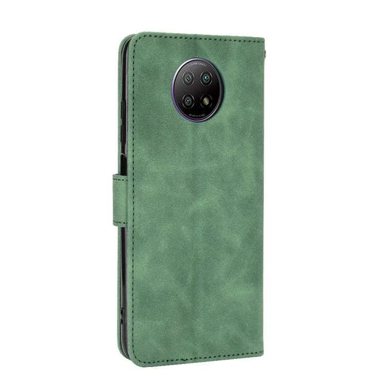 Para Xiaomi Redmi Nota 9 5G / Redmi Nota 9T 5G Skin-toque Sentimento PU Carteira De Couro PU Design De Projeto Com Suporte - Verde