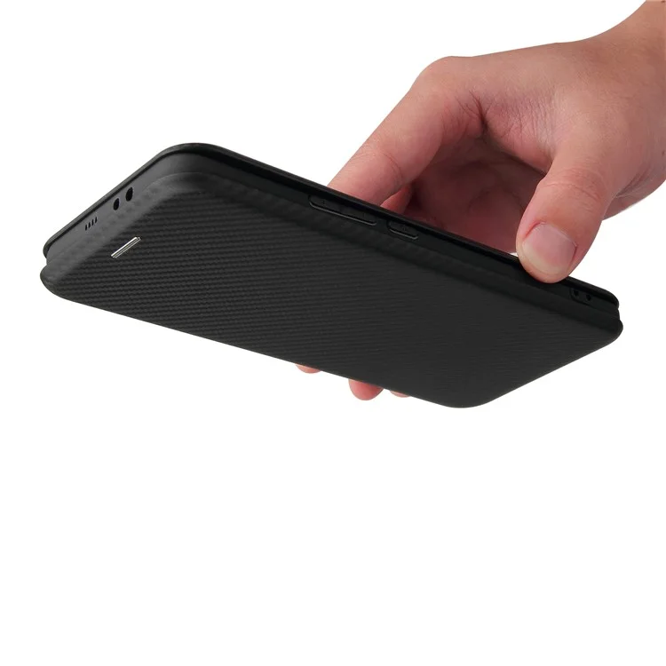Textura de Fibra de Carbono Auto-absorvido de Celular de Celular Para Xiaomi Mi 11 - Preto