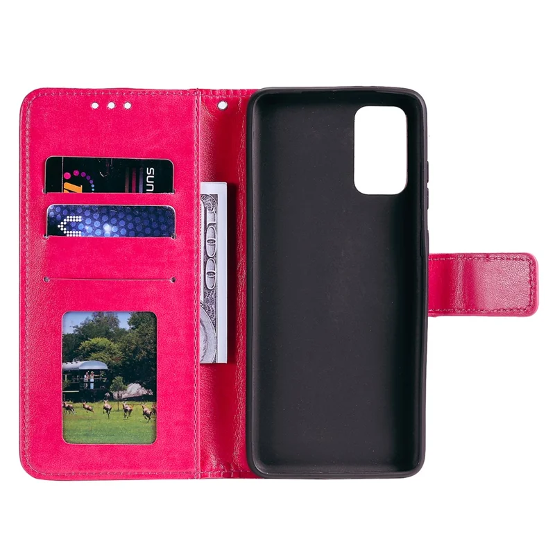 Imprinted Mandala Flower Wallet Leather Case with Strap for Xiaomi Poco M3 - Rose