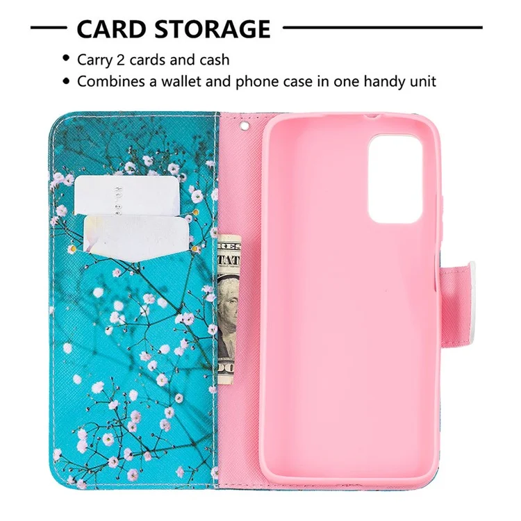 Wallet Pattern Printing Stand Phone Case Cover for Xiaomi Poco M3 - Wintersweet