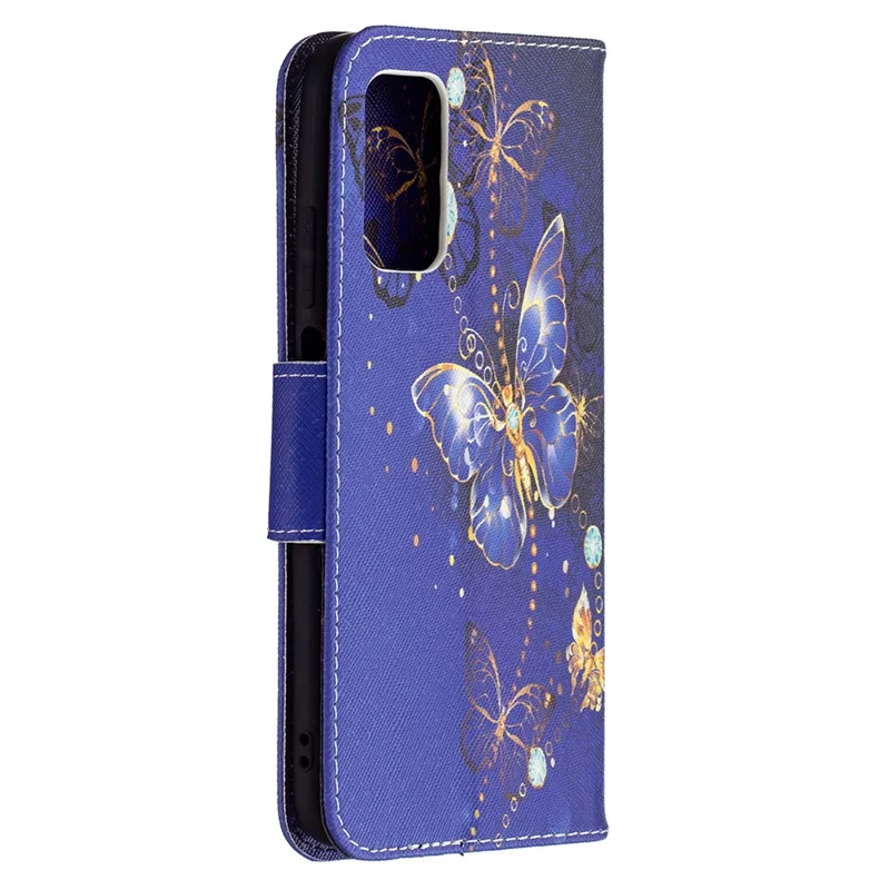 Mønstertrykt lommebog med stander i læder til telefon, flip tilbehør til Xiaomi Poco M3 - Krystallbutterflyer