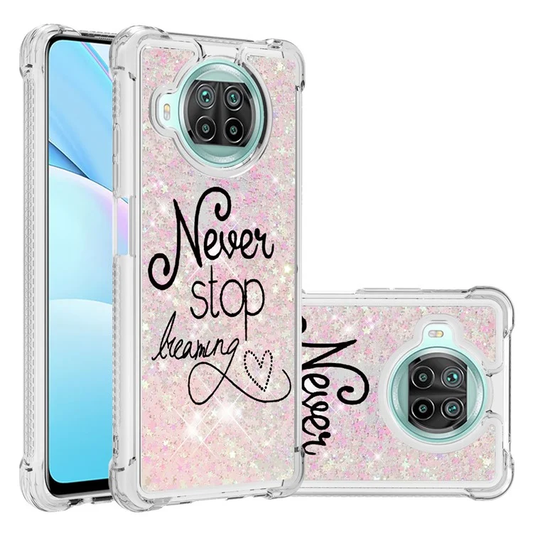 Patterned Quicksand Shockproof Protector for Xiaomi Redmi Note 9 Pro 5G/Mi 10T Lite 5G/Mi 10i 5G TPU Case - Never Stop Dreaming