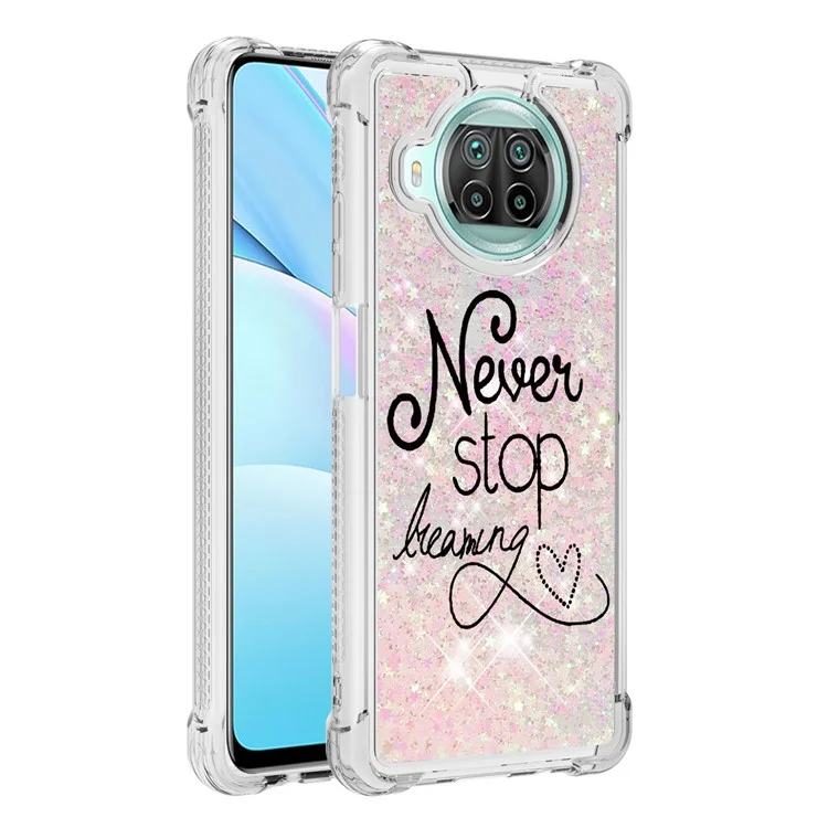 Patterned Quicksand Shockproof Protector for Xiaomi Redmi Note 9 Pro 5G/Mi 10T Lite 5G/Mi 10i 5G TPU Case - Never Stop Dreaming