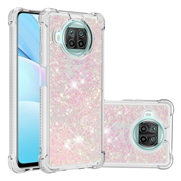 TPU Dynamic Quicksand Smartphone Cover Shell Für Xiaomi Mi 10T Lite 5g/mi 10i 5G/Redmi Note 9 Pro 5g - Rosa