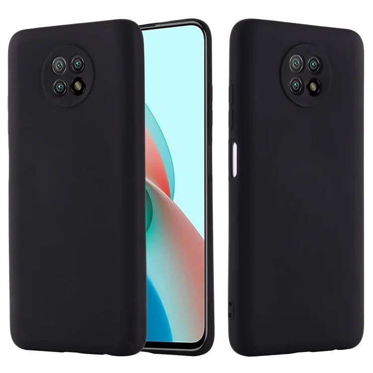 Shockproof Soft Case for Xiaomi Redmi Note 9 5G/Redmi Note 9T 5G Liquid Silicone Cover - Black