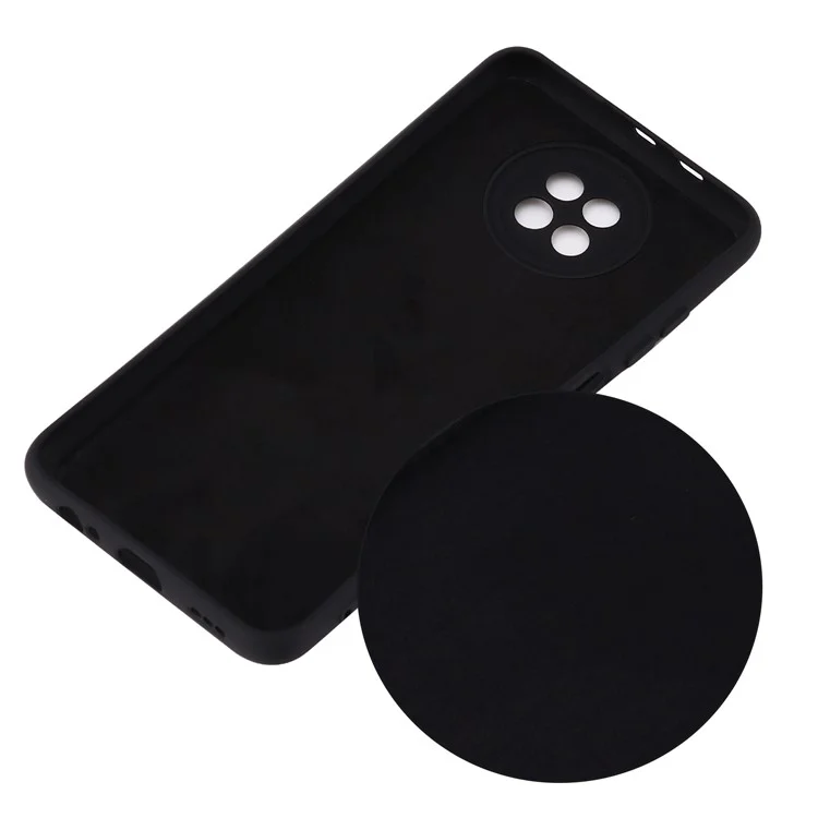 Étui Souple à L'épreuve Des Chocs Pour Xiaomi Redmi Note 9 5G / Redmi Note 9T 5G Couverture de Silicone de Liquide - le Noir