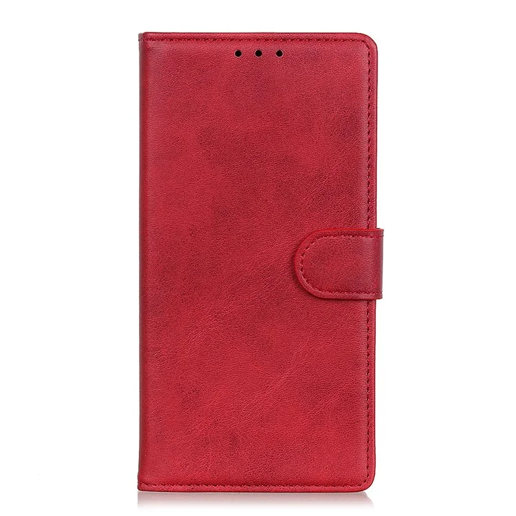 Stand Wallet Design PU Leder -mobiltelefonabdeckung Für Xiaomi Redmi Note 9 5G/Redmi Note 9T 5G - Rot