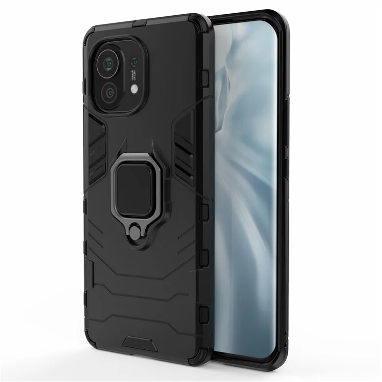 PC + TPU Combinaison du Doigt du Doigt Case Hybride Pour Xiaomi Mi 11 - le Noir