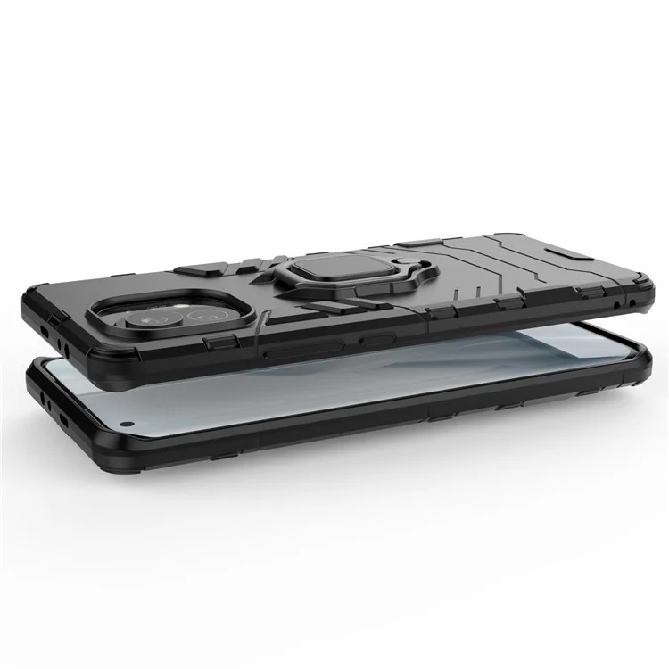 PC + TPU Combinazione di Anello di Dito Holdstand Custodia Ibrida Per Xiaomi Mi 11 - Nero