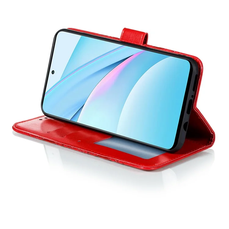 Stand Mandala Impronta Stand Flower Per Xiaomi Mi 10t Lite 5G / 10i 5G / Redmi Nota 9 Caso In Pelle PRO 5G - Rosso