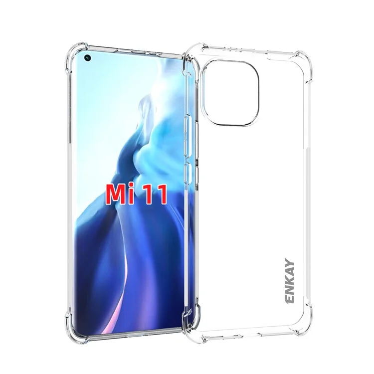 Hat-príncipe Enkay Enk-pc0972 2 em 1 Anti-Drop Anti-slip Slip Transparent Tpu Capa TPU Caso + PET Filme de Protetor de Tela Cheia Para Xiaomi Mi 11