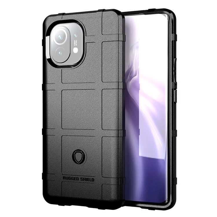 Для Xiaomi Mi 11 Shock-roupe Scread Square Grid Skin Tpu Back Shell - Черный