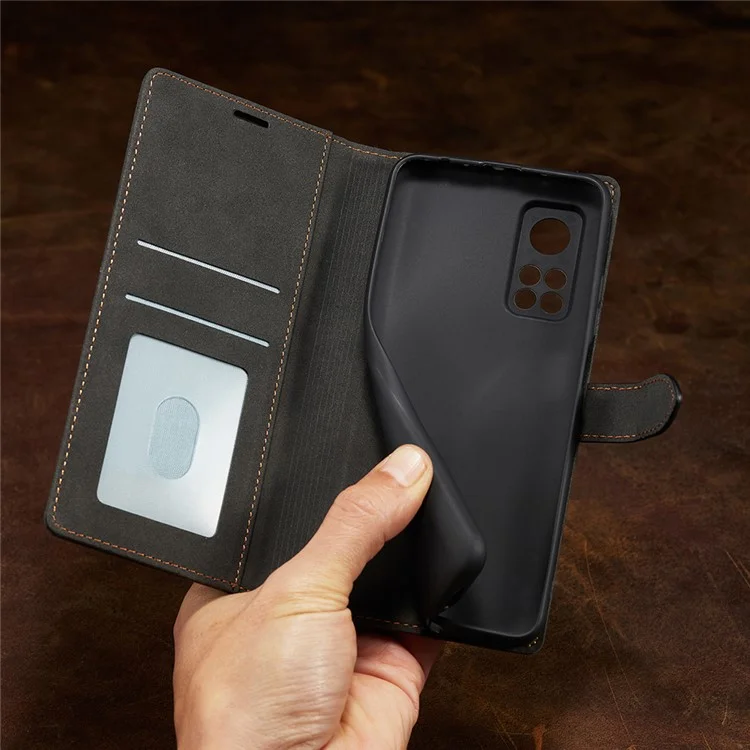 FORWENW F1 Series Leather Wallet Stand Cover Case for Xiaomi Mi 10T 5G / Mi 10T Pro 5G - Black