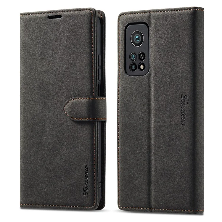 FORWENW F1 Series Leather Wallet Stand Cover Case for Xiaomi Mi 10T 5G / Mi 10T Pro 5G - Black