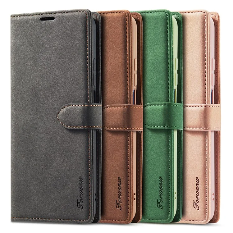 FORWENW F1 Series Leather Wallet Stand Cover Case for Xiaomi Mi 10T 5G / Mi 10T Pro 5G - Black