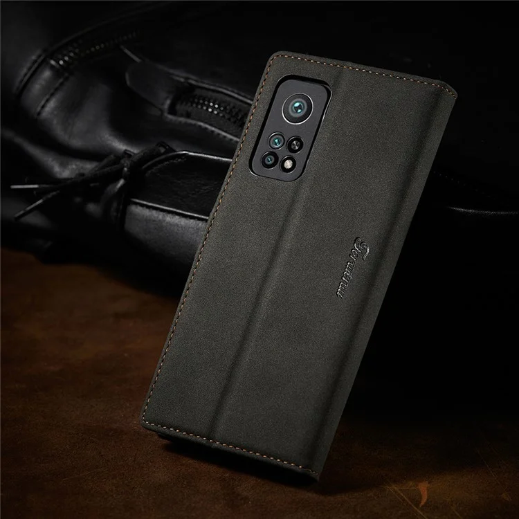 FORWENW F1 Series Leather Wallet Stand Cover Case for Xiaomi Mi 10T 5G / Mi 10T Pro 5G - Black