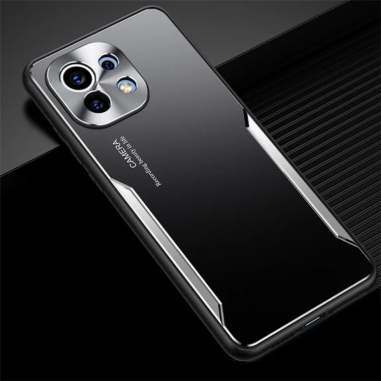 Coque hybride en alliage d'aluminium noir + TPU pour Xiaomi Mi 11 - Argent