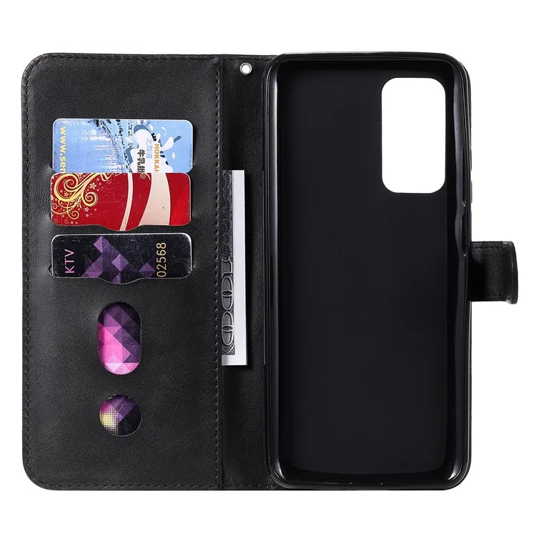 Case de Billetera de Cuero de Bolsillo Con Cremallera Para Xiaomi Mi 10T 5G / mi 10T Pro 5G / Redmi K30s - Negro