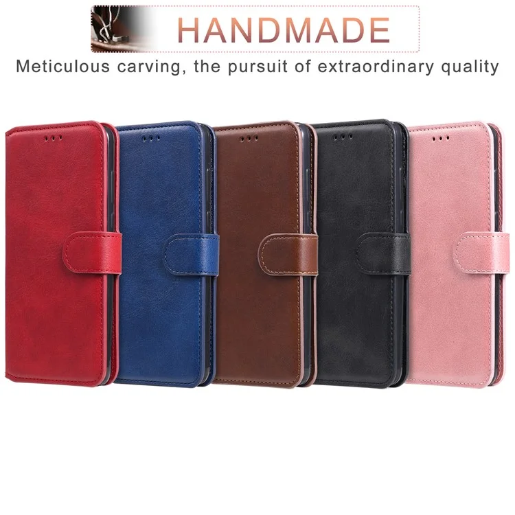 Custodia Per Telefoni in Pelle di Porta Del Portafoglio Classico Per Xiaomi Redmi Note 9 5G / Redmi Note 9t 5G - Nero