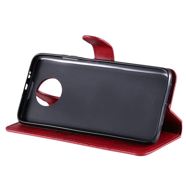 Classic Wallet Stand Flip Leather Case de Teléfono Para Xiaomi Redmi Note 9 5G / Redmi Nota 9t 5g - Rojo