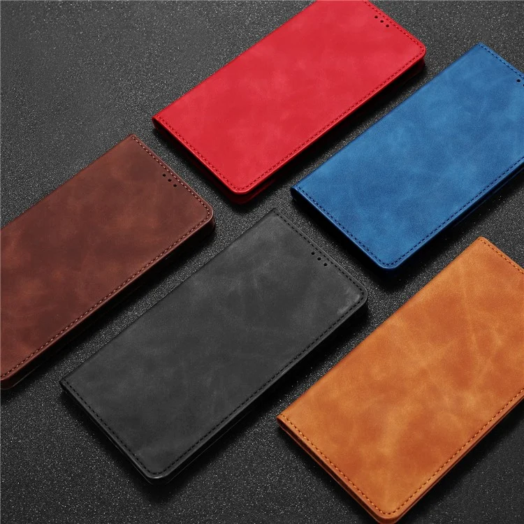 Skin-Touch Feeling Card Holder Auto-absorbed Leather Protective Phone Shell for Xiaomi Mi 10T 5G/10T Pro 5G/Redmi K30S - Black