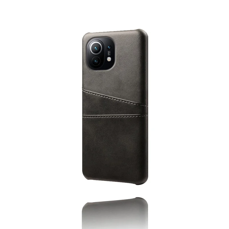 KSQ PU Leather+пластиковый Корпус с 2 Картами Для Xiaomi Mi 11 - Черный