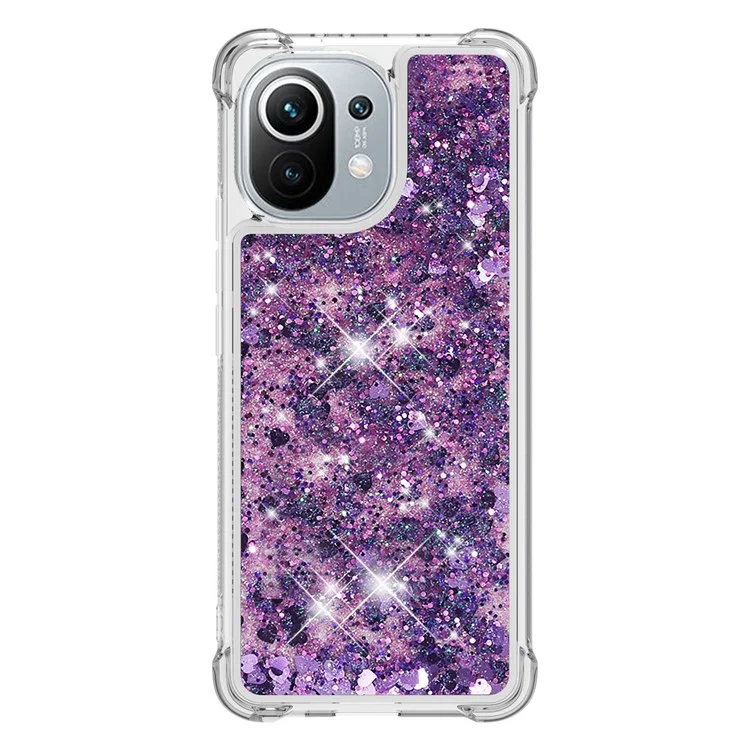 Coque de protection pour téléphone Dynamic Quicksand Shock-absorbing TPU pour Xiaomi Mi 11 - Violet