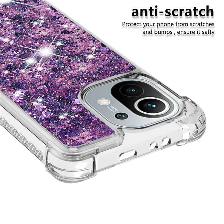 Coque de protection pour téléphone Dynamic Quicksand Shock-absorbing TPU pour Xiaomi Mi 11 - Violet
