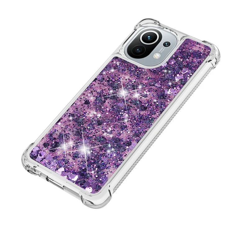 Coque de protection pour téléphone Dynamic Quicksand Shock-absorbing TPU pour Xiaomi Mi 11 - Violet