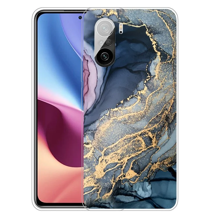 Custodia trasparente a stampa in marmo antiscivolo e anti-graffio per Xiaomi Redmi K40/K40 Pro/K40 Pro+/Mi 11i/Poco F3/K40 Pro - Stile O
