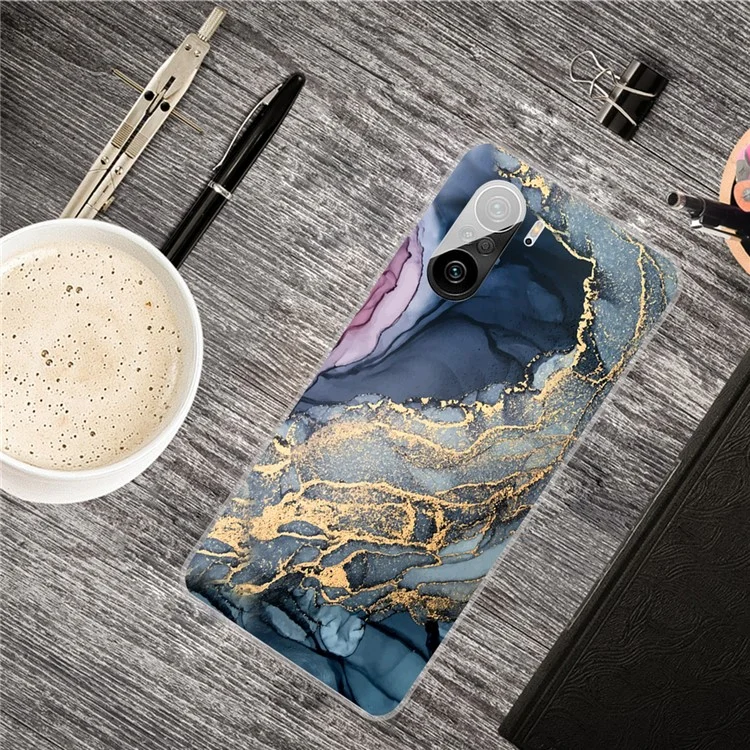 Custodia trasparente a stampa in marmo antiscivolo e anti-graffio per Xiaomi Redmi K40/K40 Pro/K40 Pro+/Mi 11i/Poco F3/K40 Pro - Stile O