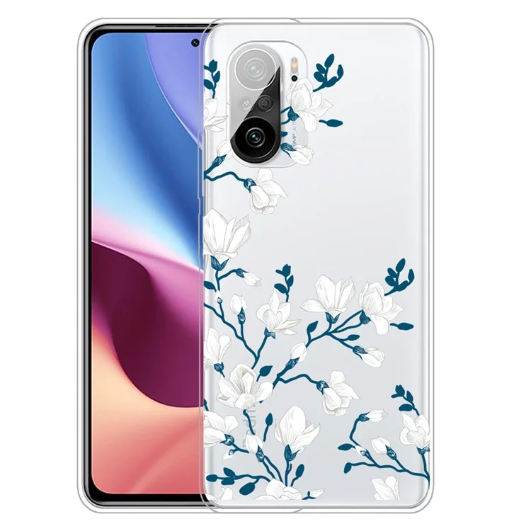 Capa Protetora para Celular Xiaomi Redmi K40 Pro / Redmi K40 / Redmi K40 Pro+ / Mi 11i / Poco F3 - Flor Branca