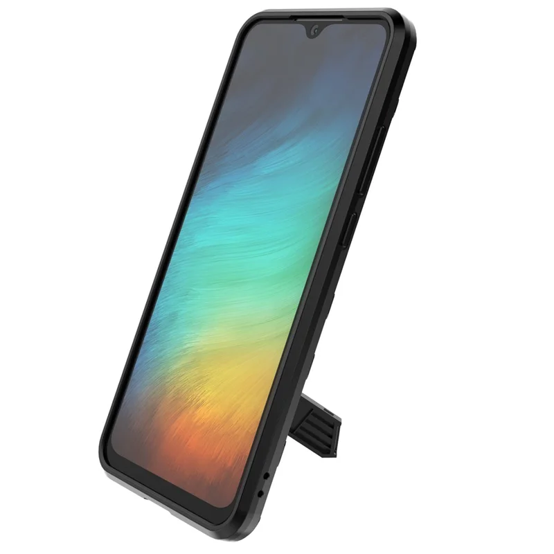 Kickstand Design Anti-Drop PC + TPU Hybrid Phone Case Cover for Xiaomi Redmi 9C/Redmi 9C NFC - White