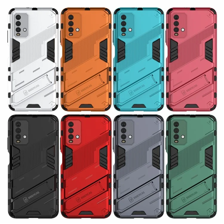 Kickstand Design Anti-Drop PC + TPU Hybrid Telefone Capa Para Xiaomi Redmi Note 9 4G (Qualcomm Snapdragon 662) / Redmi 9 Power / Redmi 9t - Preto